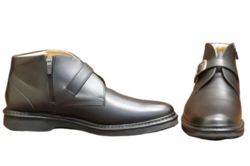 【Rinescante Valentiano22 ブラック】ベルトタイプチャッカブーツ